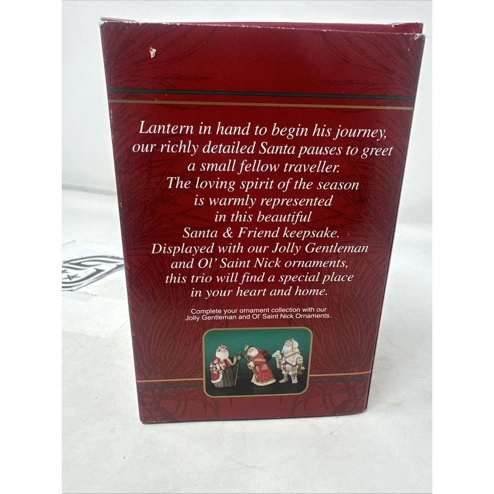 Santa And Friend,‎ Carlton Cards Christmas Ornament Heirloom Collection Vintage